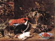 Frans Snyders Hungry Cat with Still Life oil painting